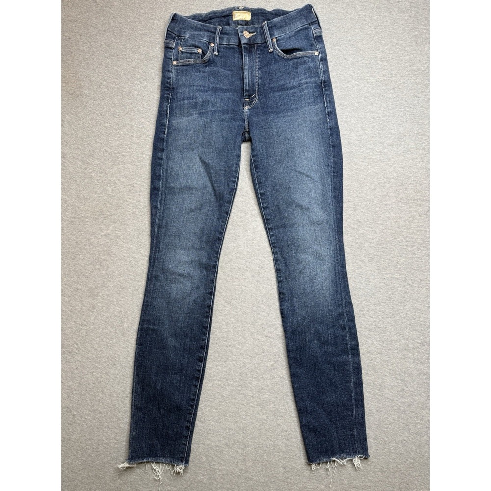 Mother Jeans Women 26 Blue High Waisted The Looker‎ Skinny Ankle Fray Girl Crush